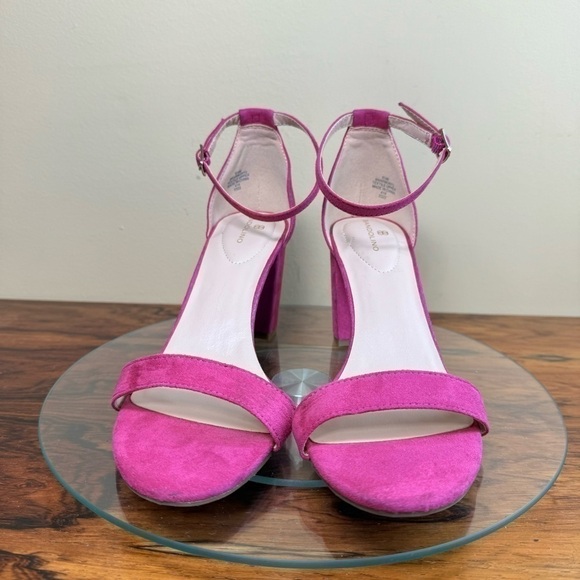 BANDOLINO Women's Armory Dress Sandals - Magenta Faux Suede - Picture 13 of 16